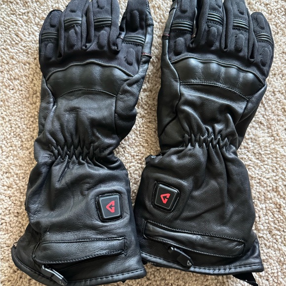 Other - Battery Powered, Heated Black Leather Motorcycle Gloves